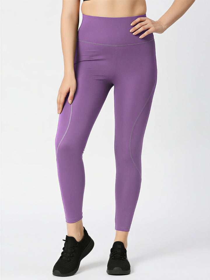 Women Purple Ash Solid Skinny Fit Tights - AERO SPRINTER XC ( H W )-PA