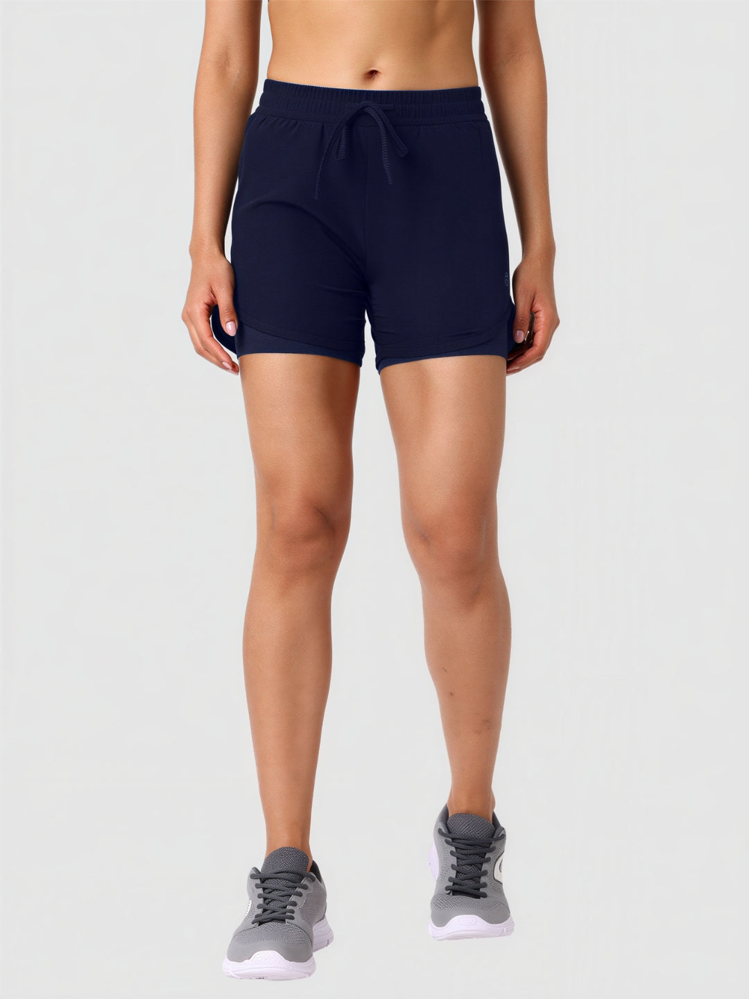 Women Blue Solid Slim Fit Shorts - SPLENDOR SHORTS-NB