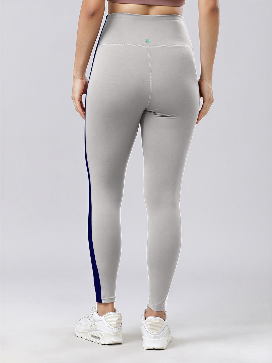 Women Cool Grey and Navy Solid Skinny Fit Tights - Augusta-CG-NY