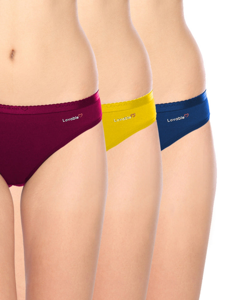 Women Multicolour Solid Bikini Panty - COTTON BIKINI