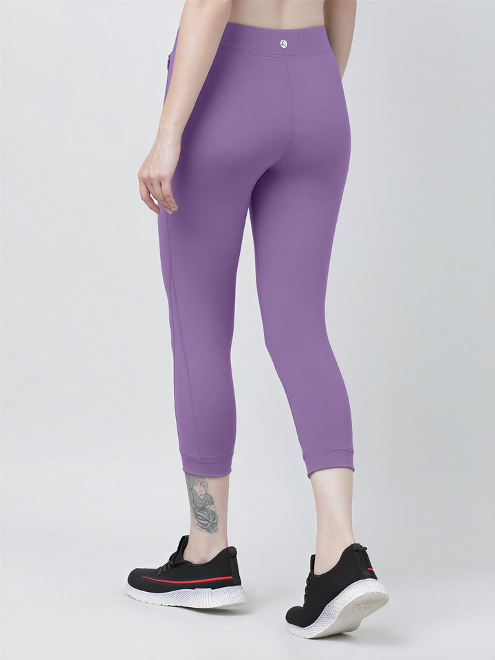 Women Purple Ash Solid Skinny Fit Capri - LONG RANGE CAPRI-PA