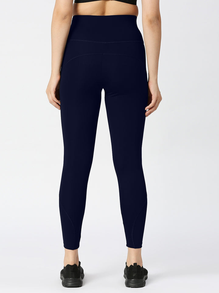 Women Navy Solid Skinny Fit Tights - AERO SPRINTER XC ( H W )-NY