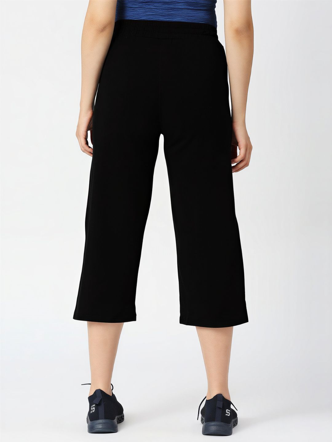 Women Black Solid Mid Rise Yoga Pants-BASE PACE YOGA_BK