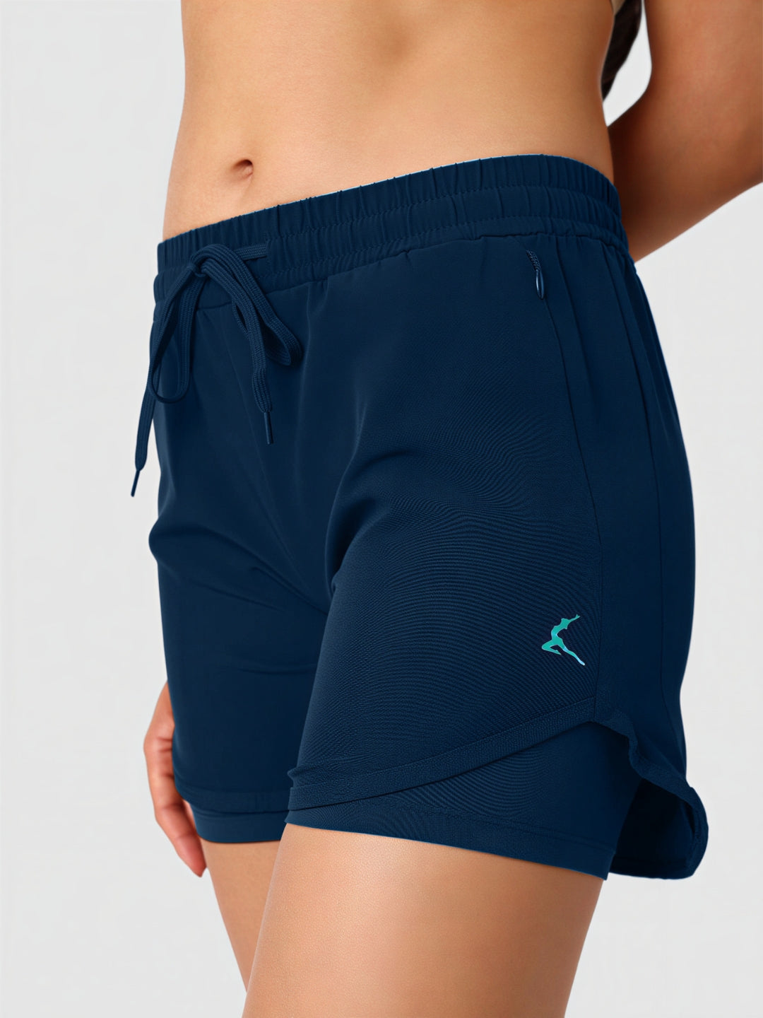 Women Blue Solid Slim Fit Shorts - SPLENDOR SHORTS-AB