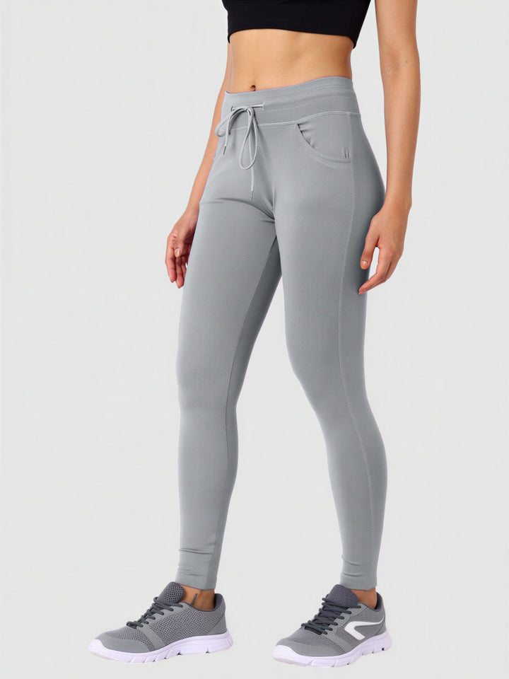 Women Cool Grey Solid Skinny Fit Tights - Accolade-CG
