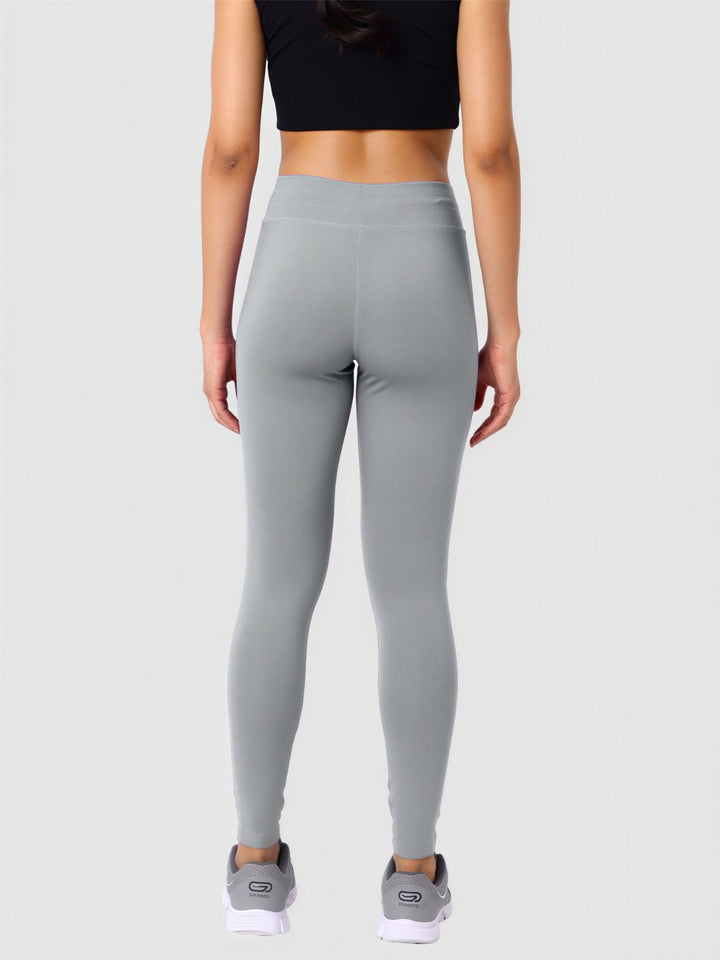 Women Cool Grey Solid Skinny Fit Tights - Accolade-CG