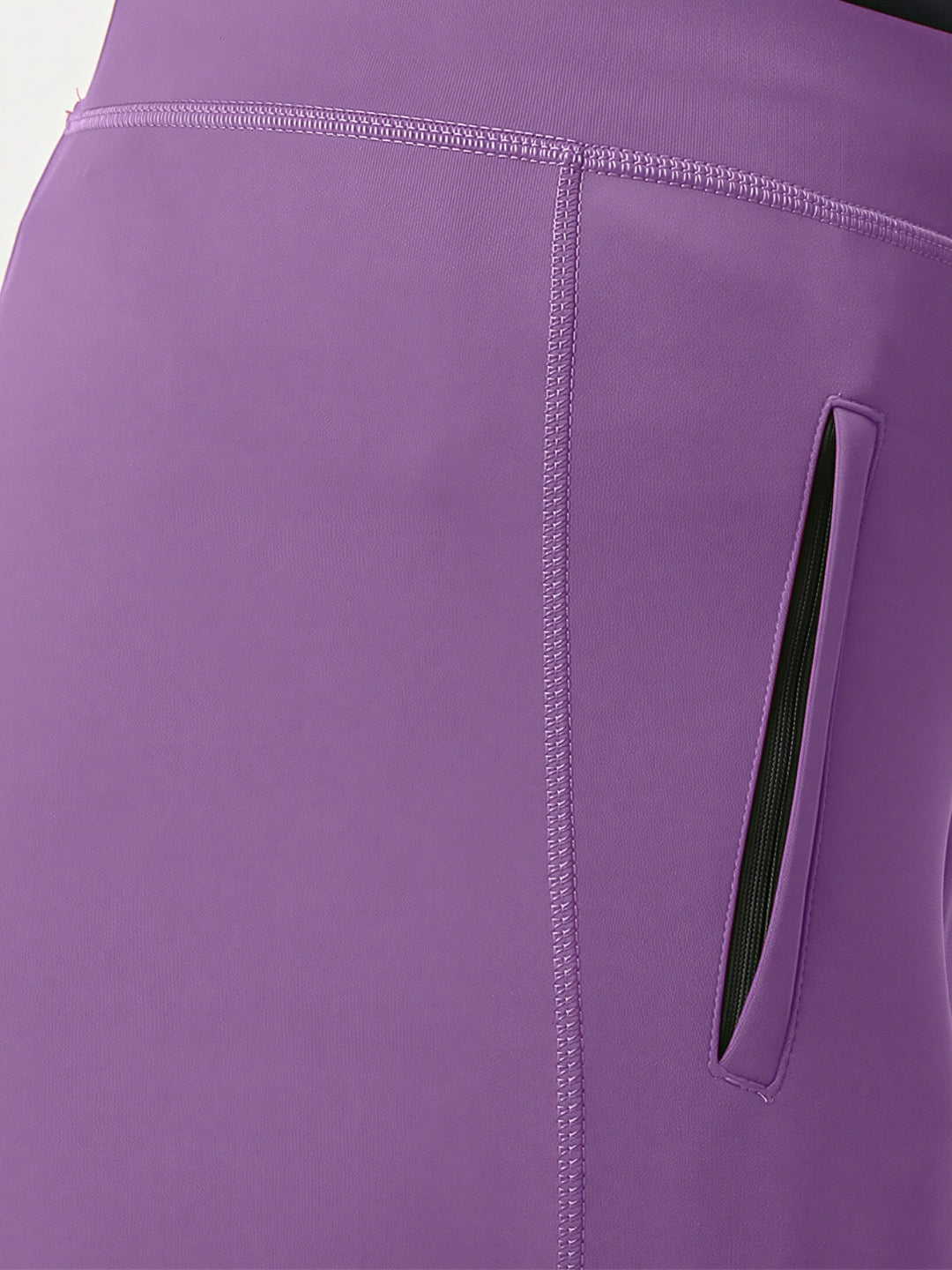 Women Purple Ash Solid Skinny Fit Tights - ZIP TRACK DRYKNIT-PA