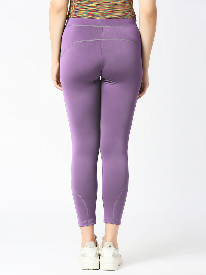 Women Purple Ash Solid Skinny Fit Tights - Aero Sprinter XC-PA
