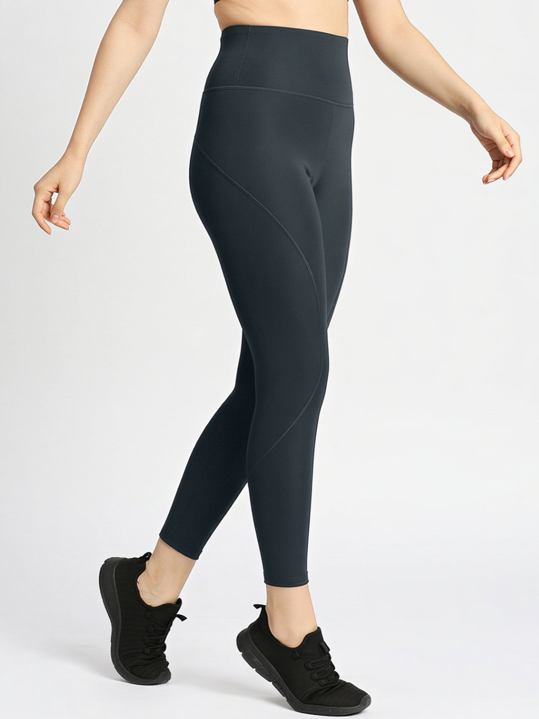 Women Steel Grey Solid Skinny Fit Tights - AERO SPRINTER XC ( H W )-ST