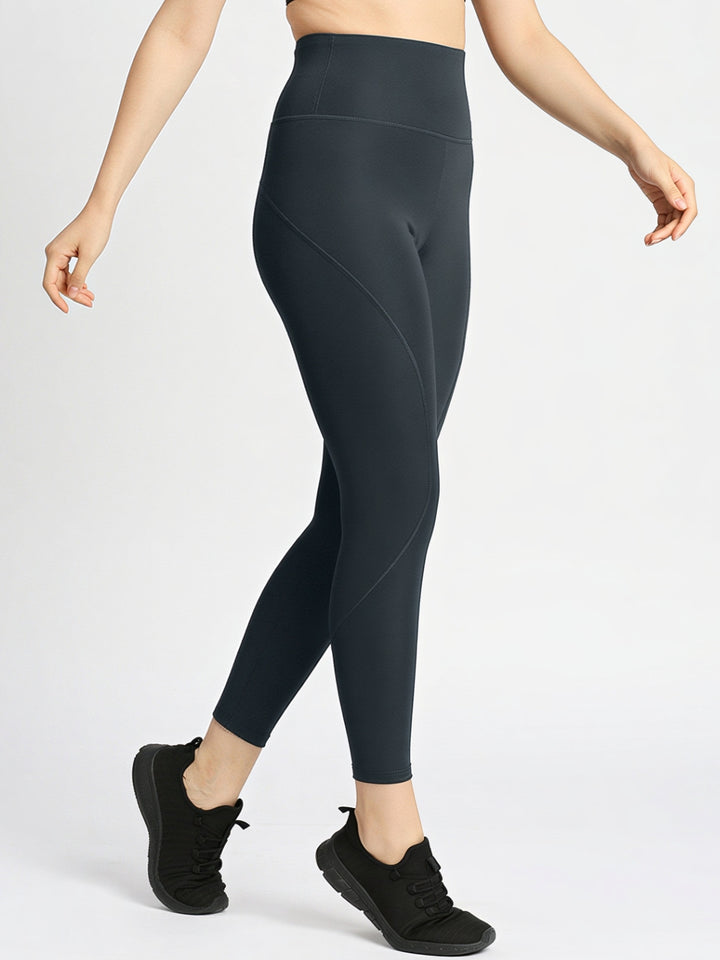 Women Steel Grey Solid Skinny Fit Tights - AERO SPRINTER XC ( H W )-ST