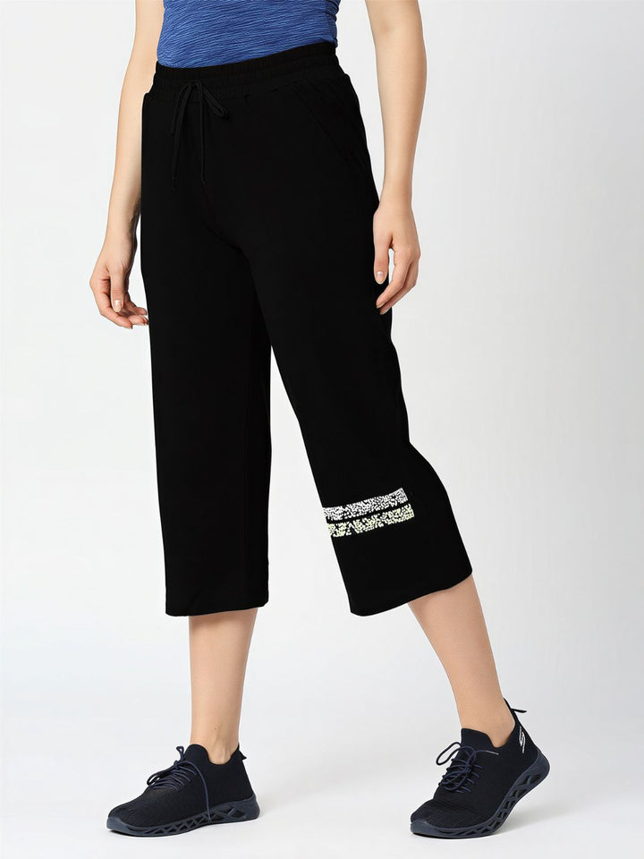 Women Black Solid Mid Rise Yoga Pants-BASE PACE YOGA_BK