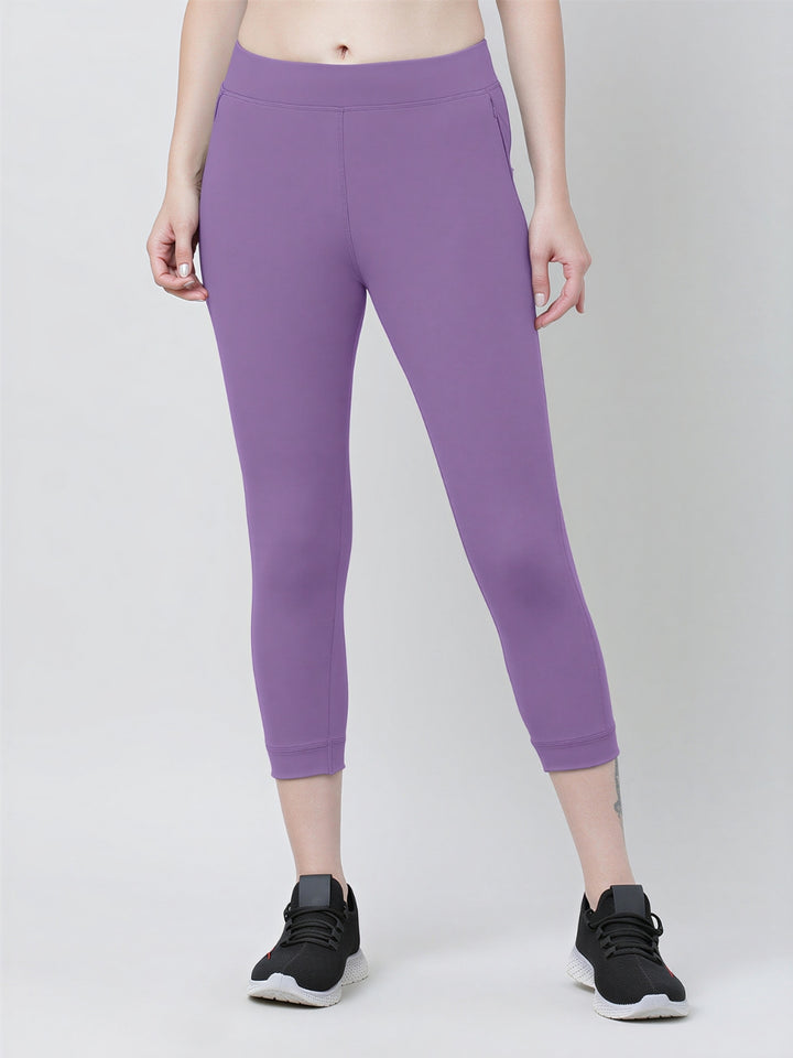 Women Purple Ash Solid Skinny Fit Capri - LONG RANGE CAPRI-PA