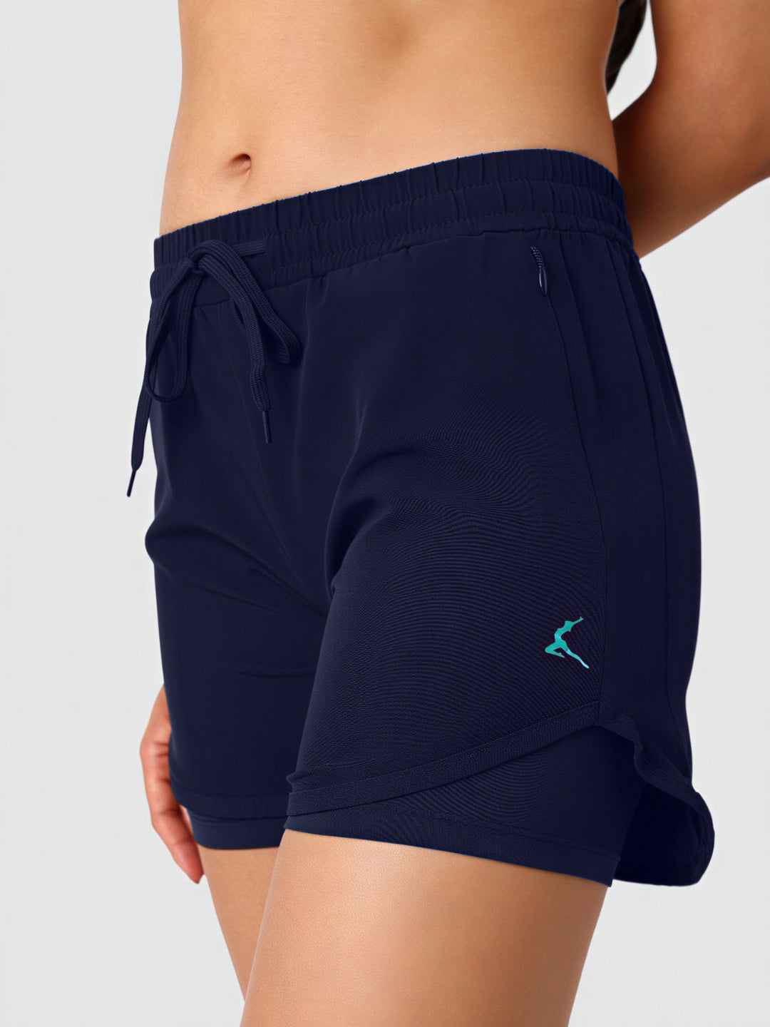 Women Blue Solid Slim Fit Shorts - SPLENDOR SHORTS-NB
