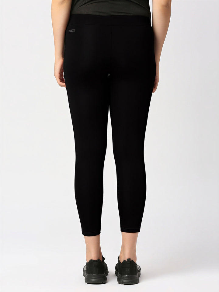 Women Black Solid Skinny Fit Tights - RAD INTENSE TRACK-BK