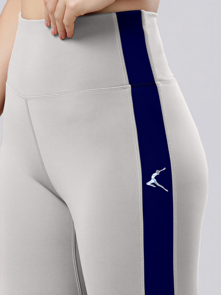 Women Cool Grey and Navy Solid Skinny Fit Tights - Augusta-CG-NY
