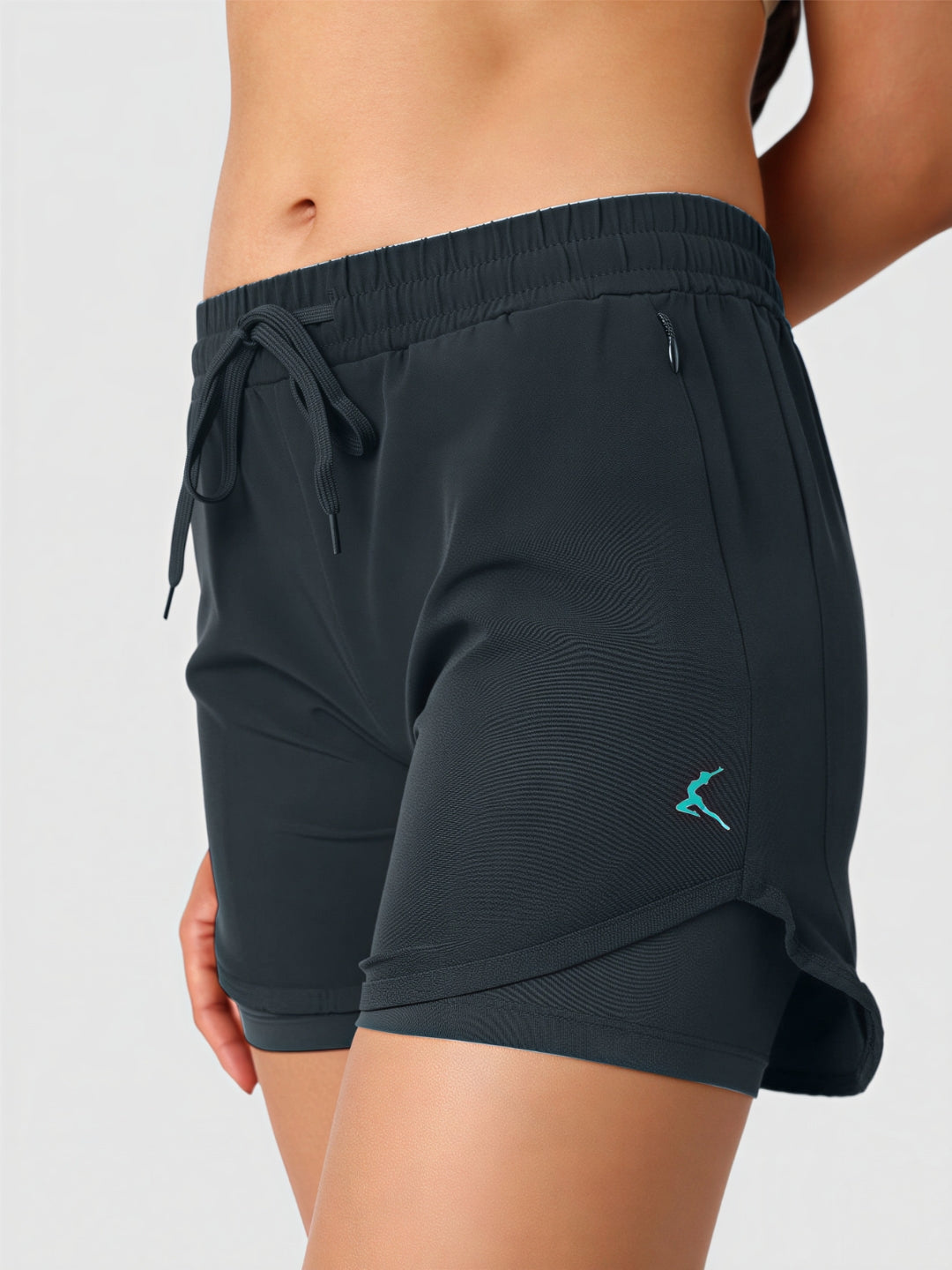 Women Grey Solid Slim Fit Shorts - SPLENDOR SHORTS-STG