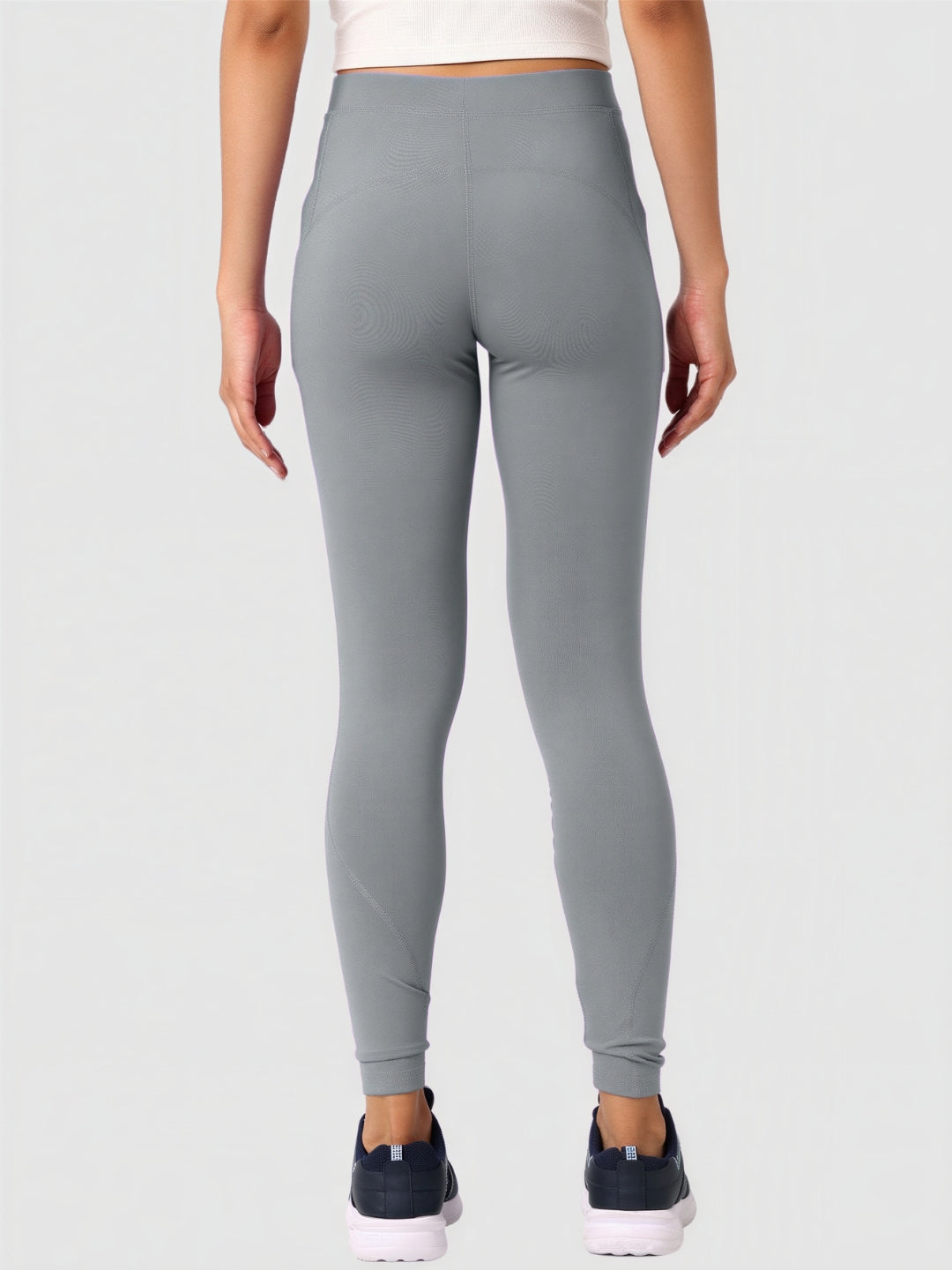 Women Cool Grey Solid Skinny Fit Tights - Aero Sprinter Platina-CG