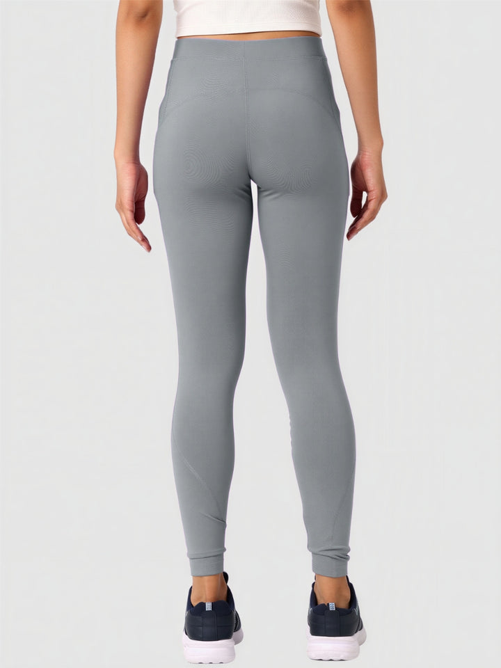 Women Cool Grey Solid Skinny Fit Tights - Aero Sprinter Platina-CG