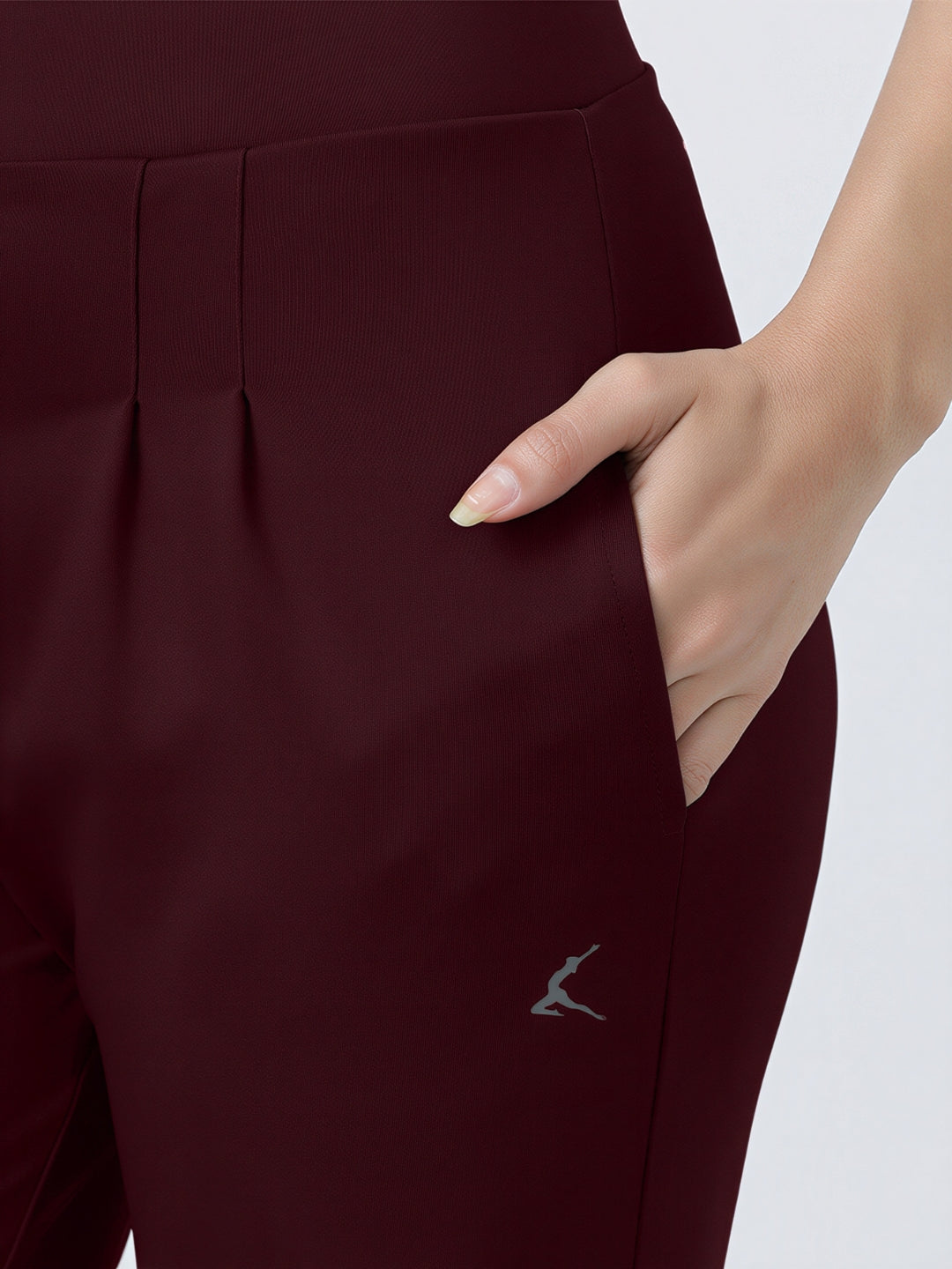Women Wine Solid Slim Fit Track Pant - THE EDGE PANT-WN