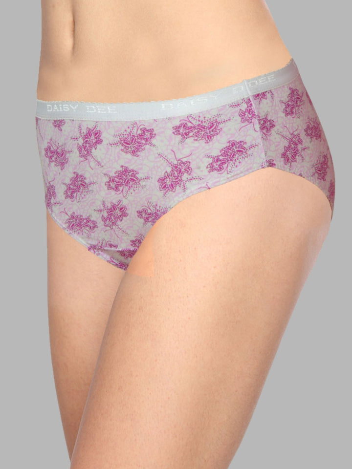 Women Multicolour Printed Assorted Hipster Panty (Pack of 3)- Lotus