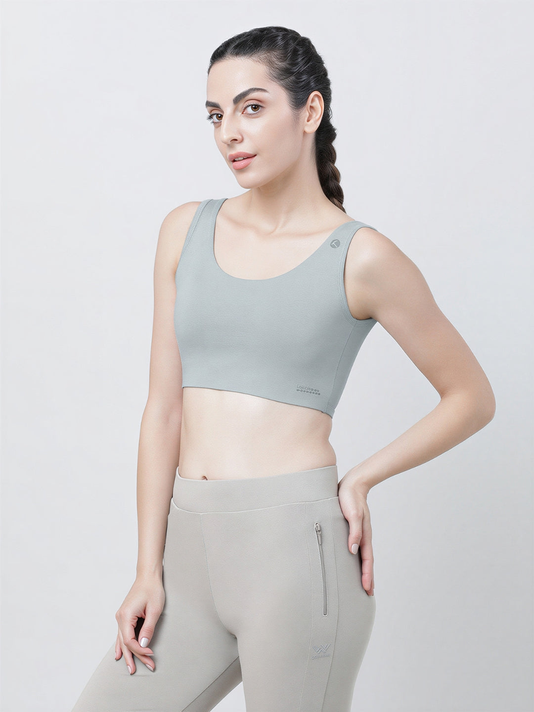 Lovable Ash Grey Removable Pads Non Wired Full Coverage Sports Bra - SEA SIDE-AG