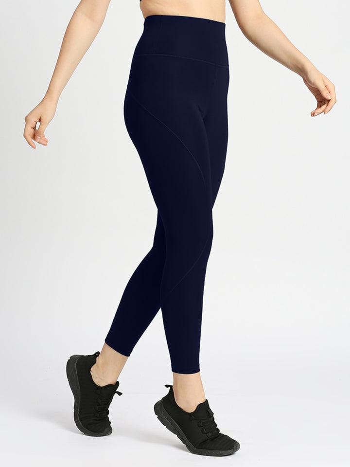 Women Navy Solid Skinny Fit Tights - AERO SPRINTER XC ( H W )-NY