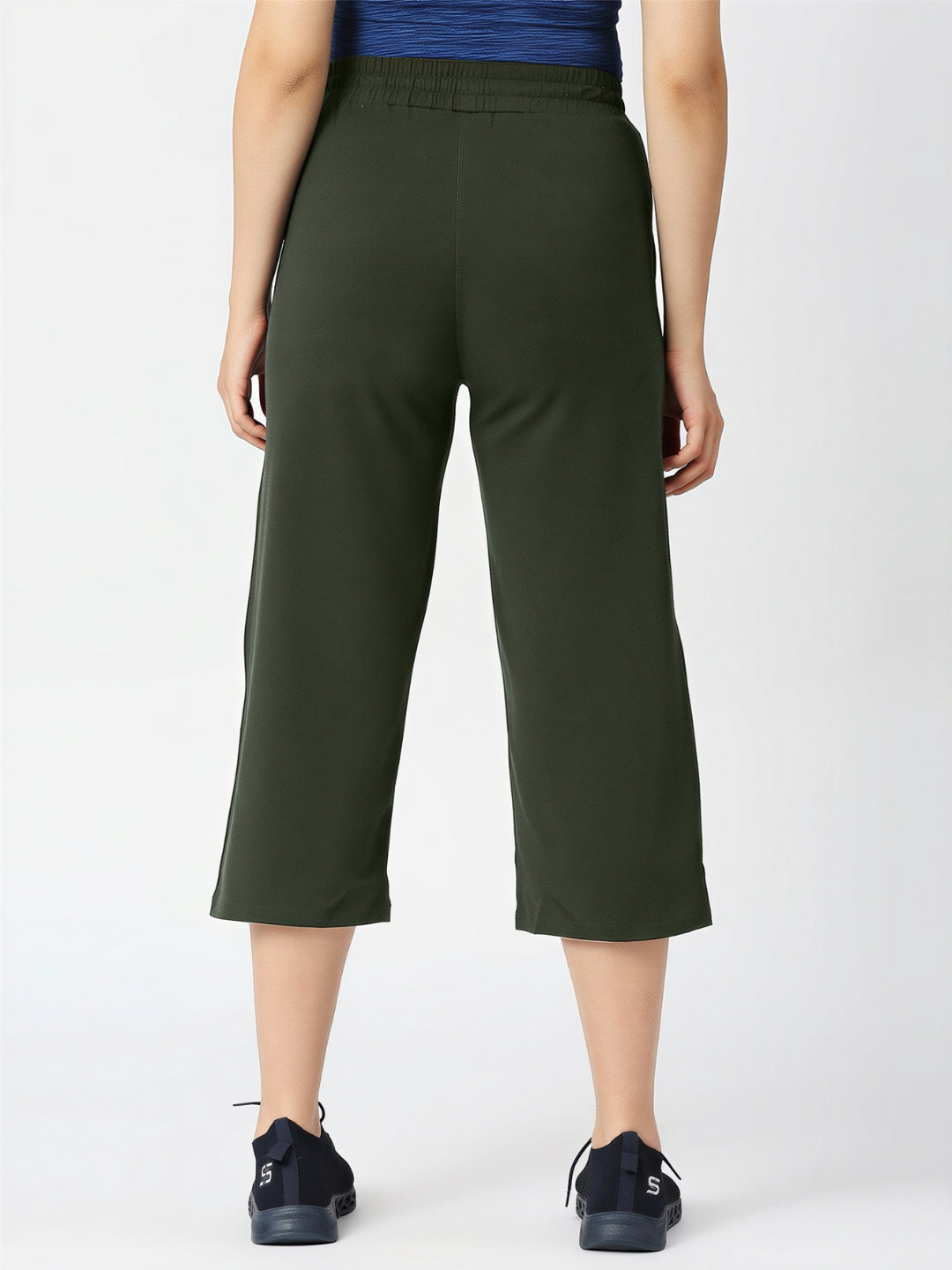 Women Olive Solid Mid Rise Yoga Pants - BASE PACE YOGA_OL