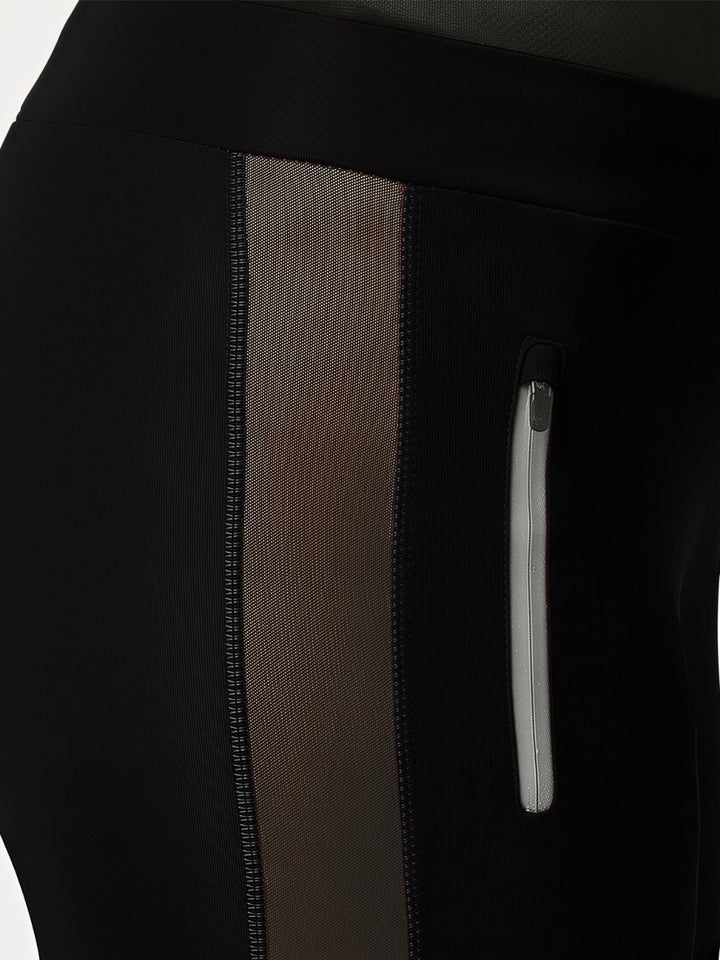 Women Black Solid Skinny Fit Tights - RAD INTENSE TRACK-BK