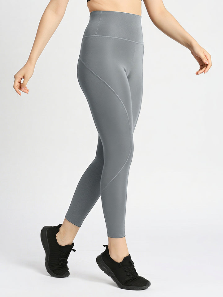 Women Cool Grey Solid Skinny Fit Tights - AERO SPRINTER XC ( H W )-CG