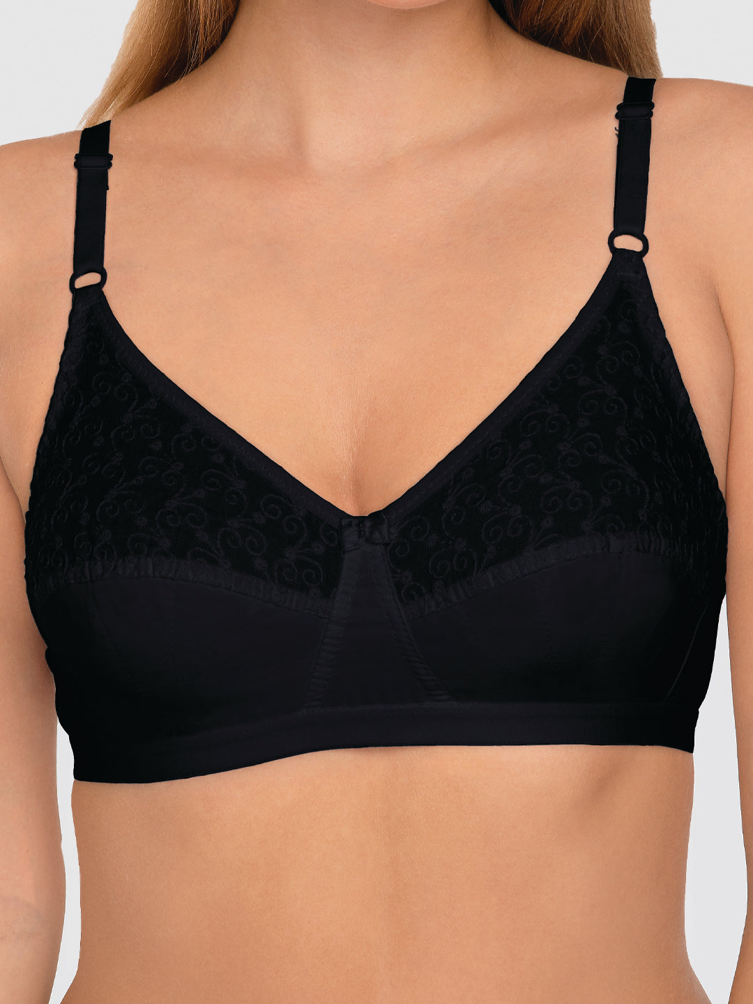 Daisy Dee Black Non Padded Non Wired Full Coverage Bra NILIGNCE-Black