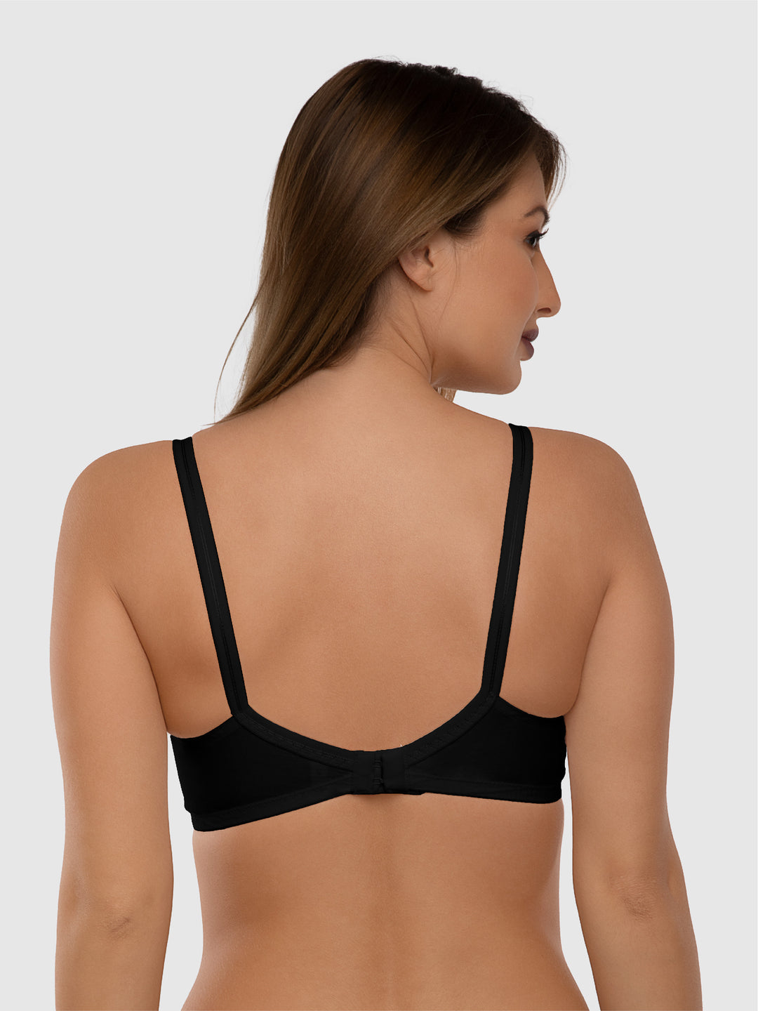 Daisy Dee Black and Skin Non Padded Non-Wired Full Coverage Everyday Bra Pack of 2 - NFERY-Black/Skin