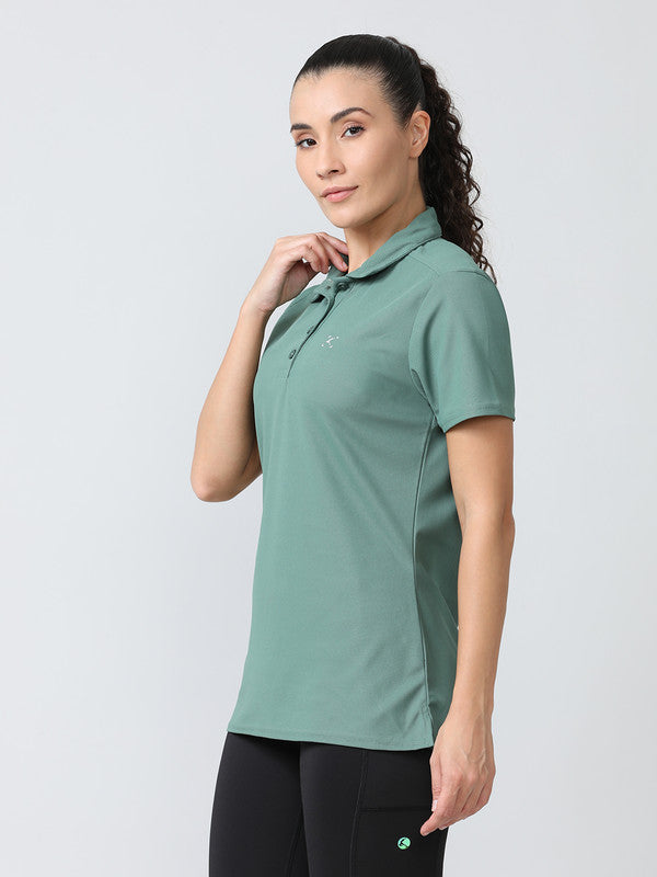 Women Pista Green Solid Tops & T-Shirts - LOKI TEE - Pista