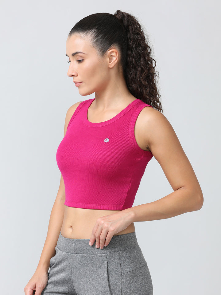 Women Fuchsia Solid Tops & T-Shirts - Stunner Tank -06 - FU
