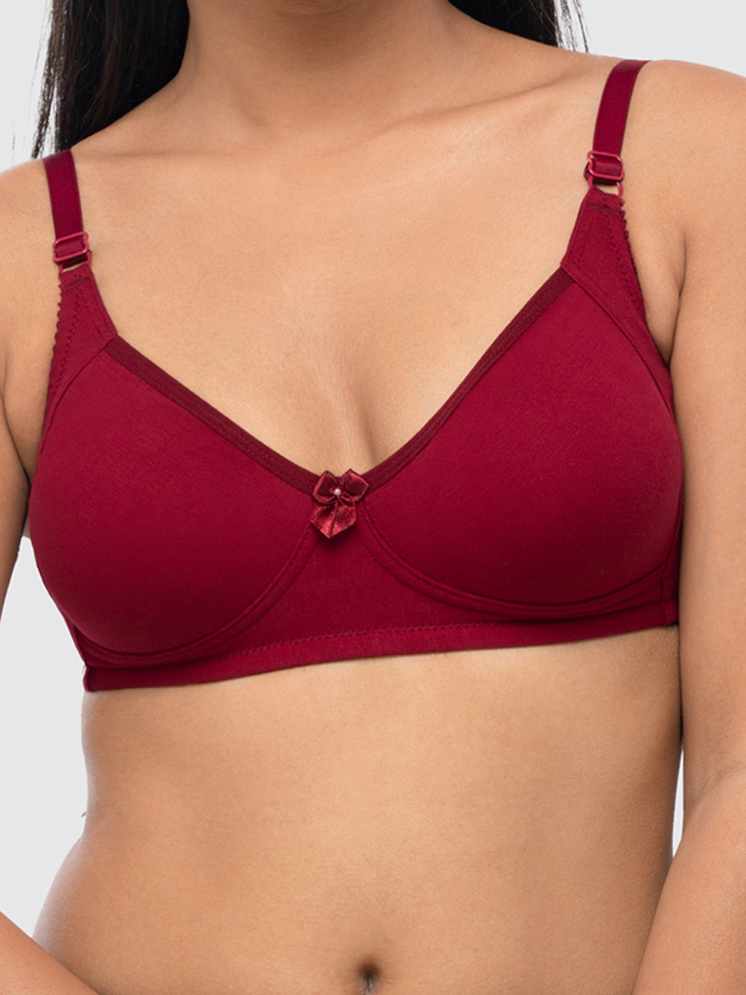 Lovable Dark Maroon Non Padded Non Wired Full Coverage Bra Contours_D Maroon