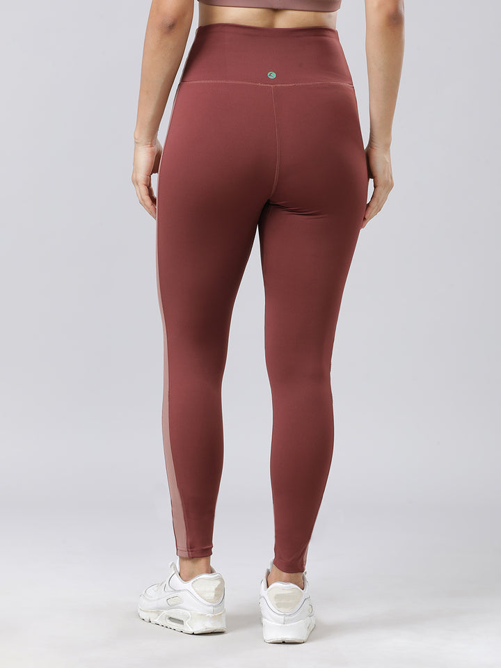 Women  New Java-Mud Merlot Solid Tights - Augusta- NJ-MM