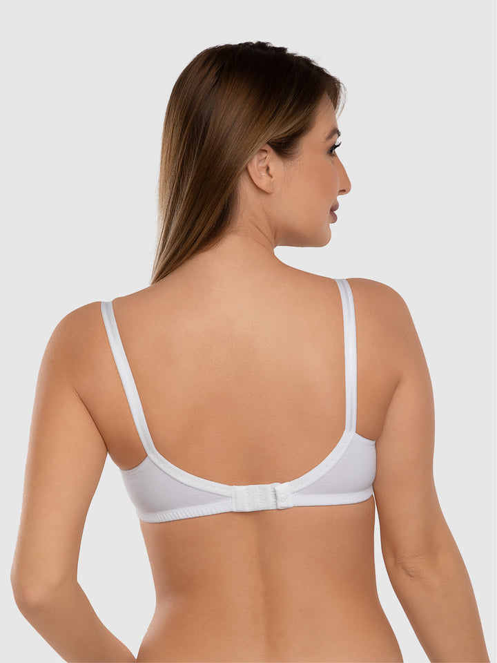 Daisy Dee White and Red Non Padded Non-Wired Full Coverage Bra Pack of 2 - NSHTL-WHITE/RED
