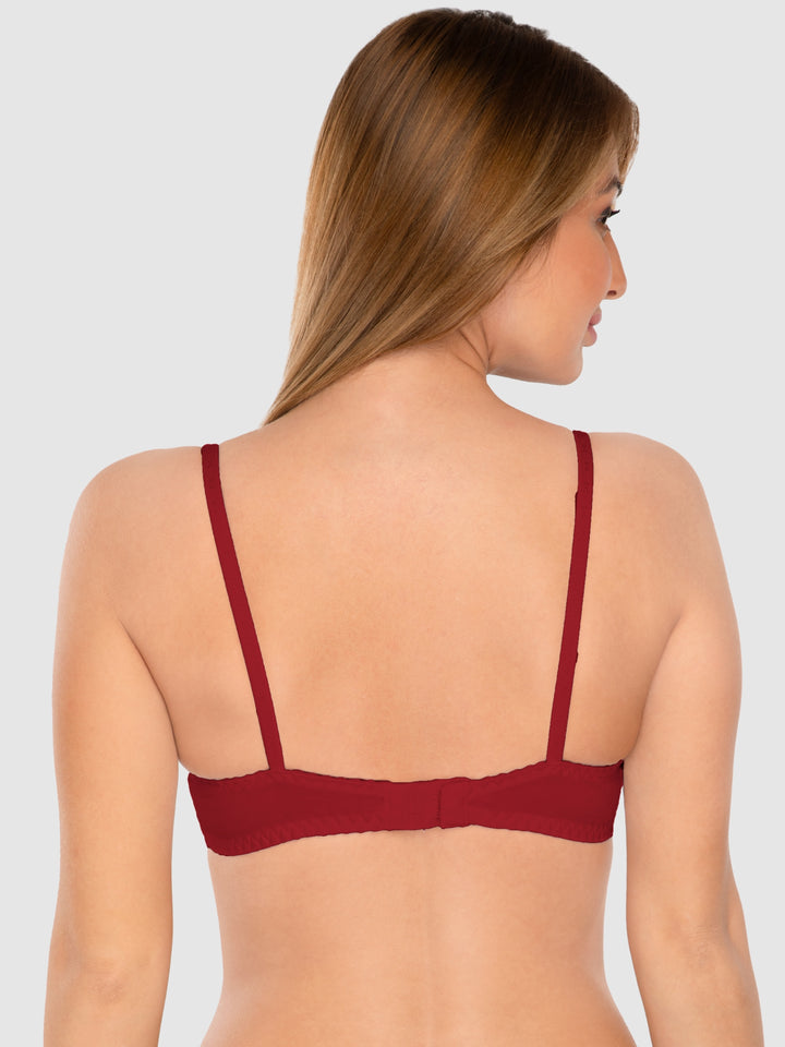 Daisy Dee Black and Maroon Non Padded Wirefree Full Coverage T-Shirt Bra Pack of 2 - NCLBR-BLACK/MAROON