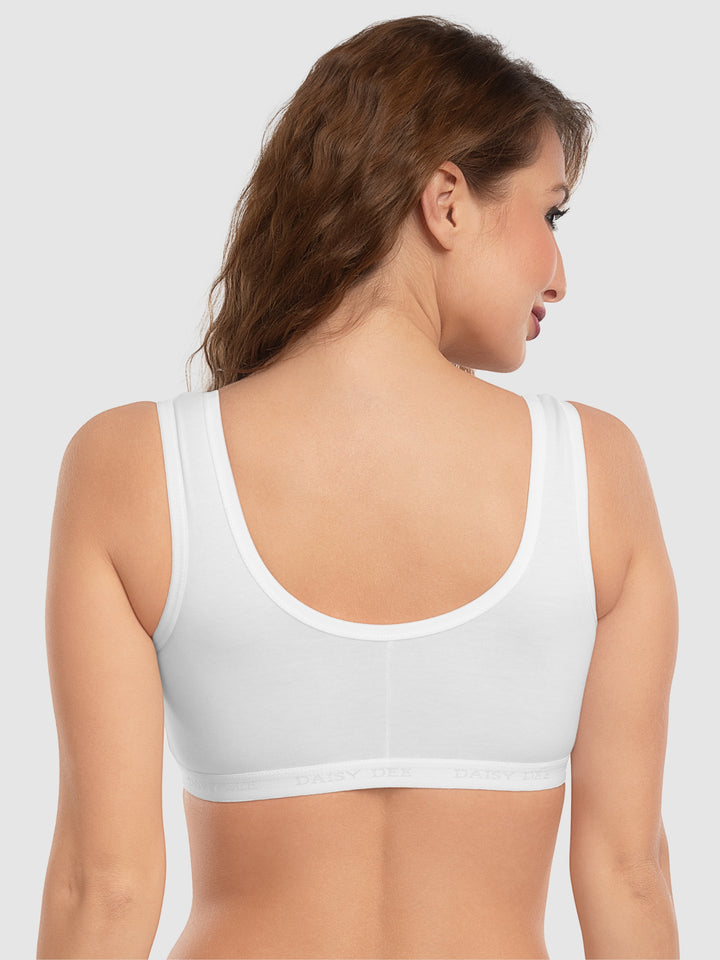 Daisy Dee White and Black Non Padded Wirefree Full Coverage Sports Bra Pack of 2 - NLRA-WHITE/BLACK