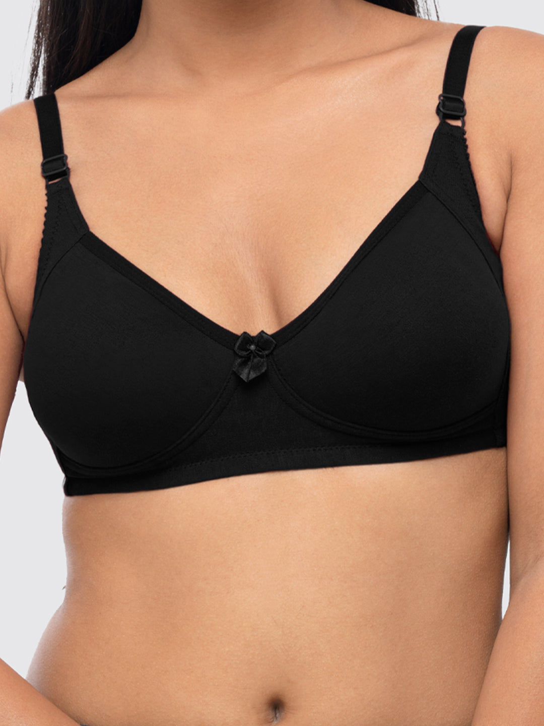Lovable Black Non Padded Non Wired Full Coverage Bra Contours_BLACK