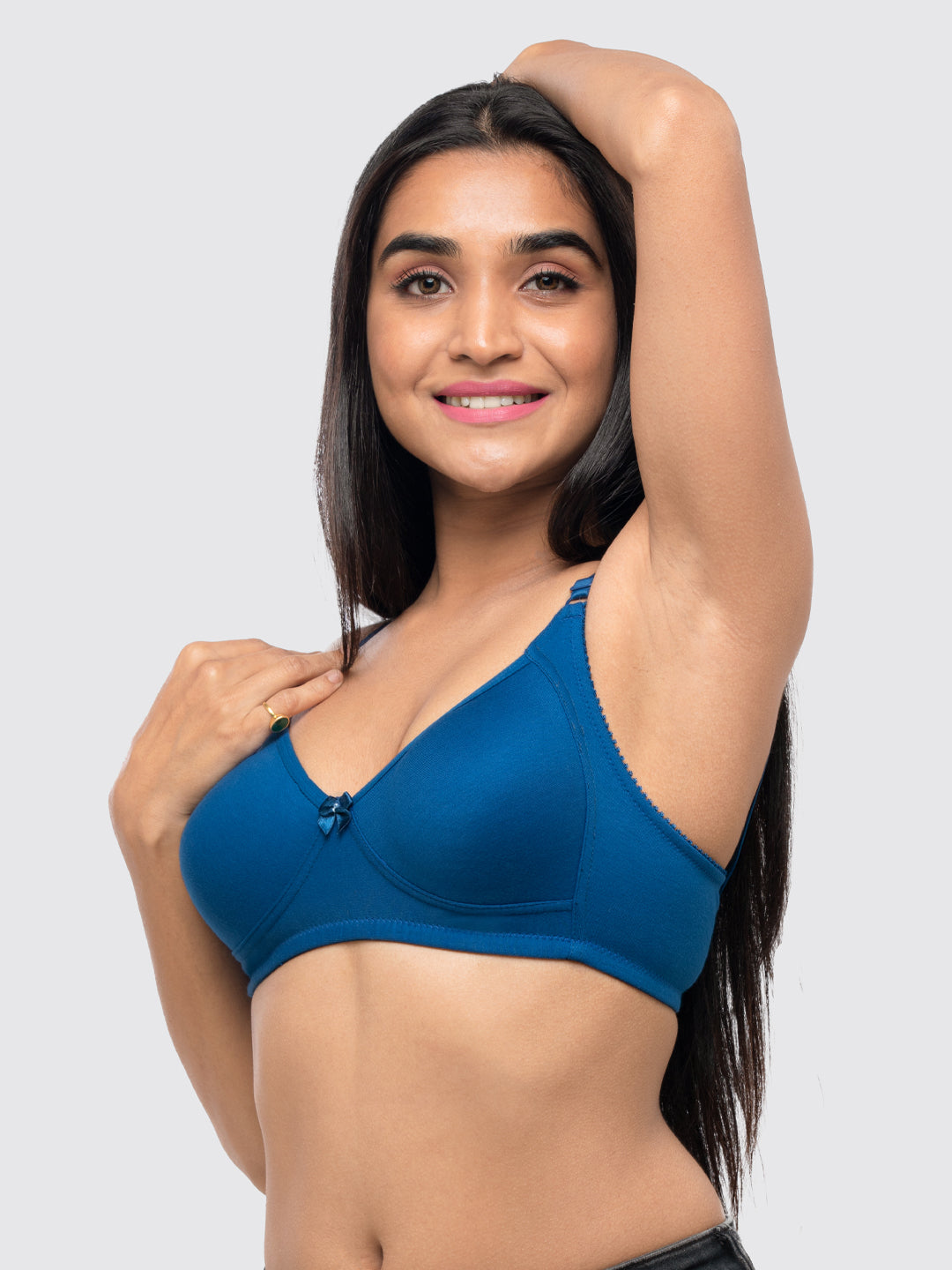 Lovable Ink Blue Non Padded Non Wired Full Coverage Bra Contours-Ink Blue