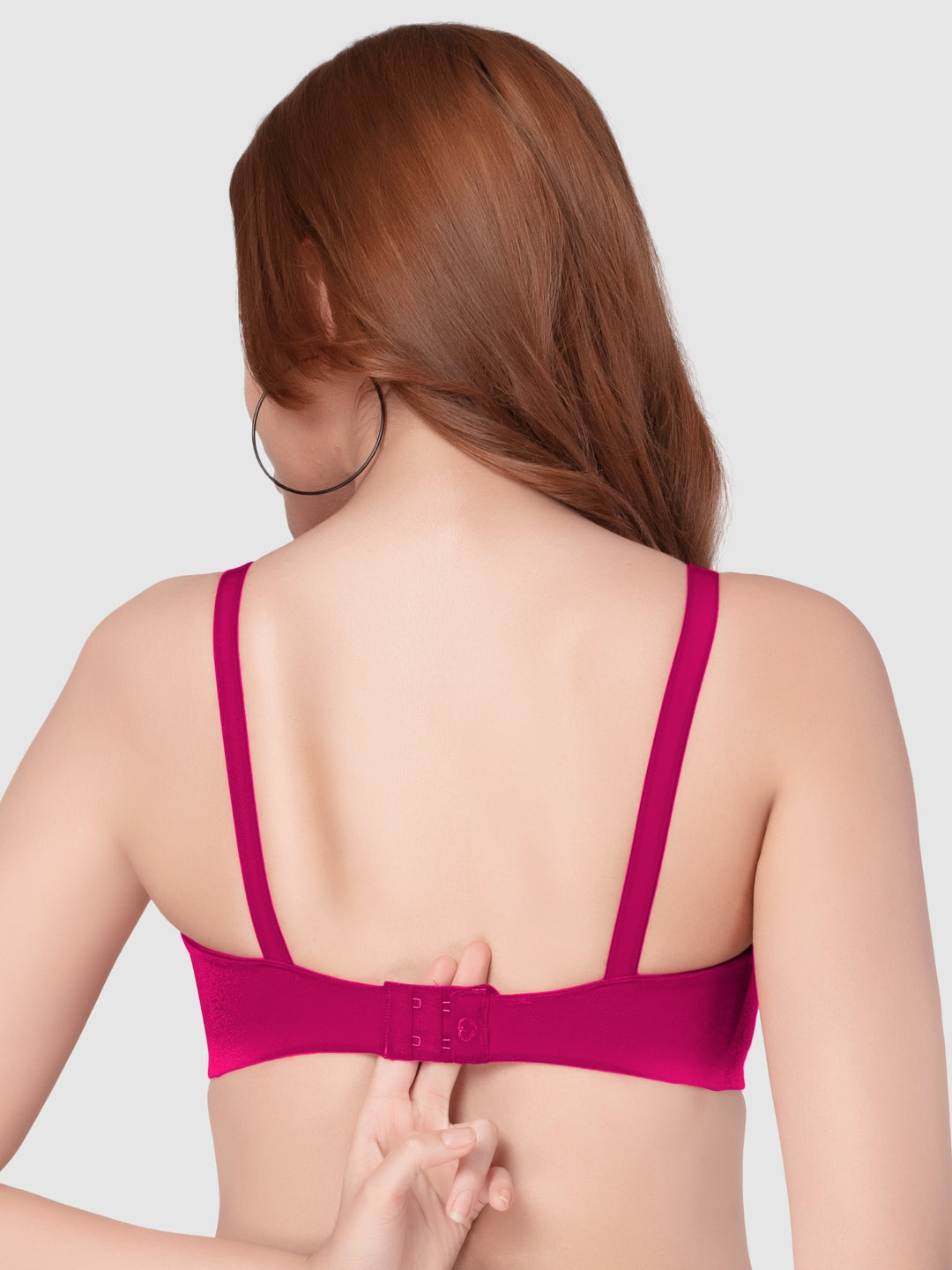 Daisy Dee Rani Pink and Wine Non Padded Non-Wired Full Coverage T-Shirt Bra Pack of 2 - NANYA-R.Pink/Wine