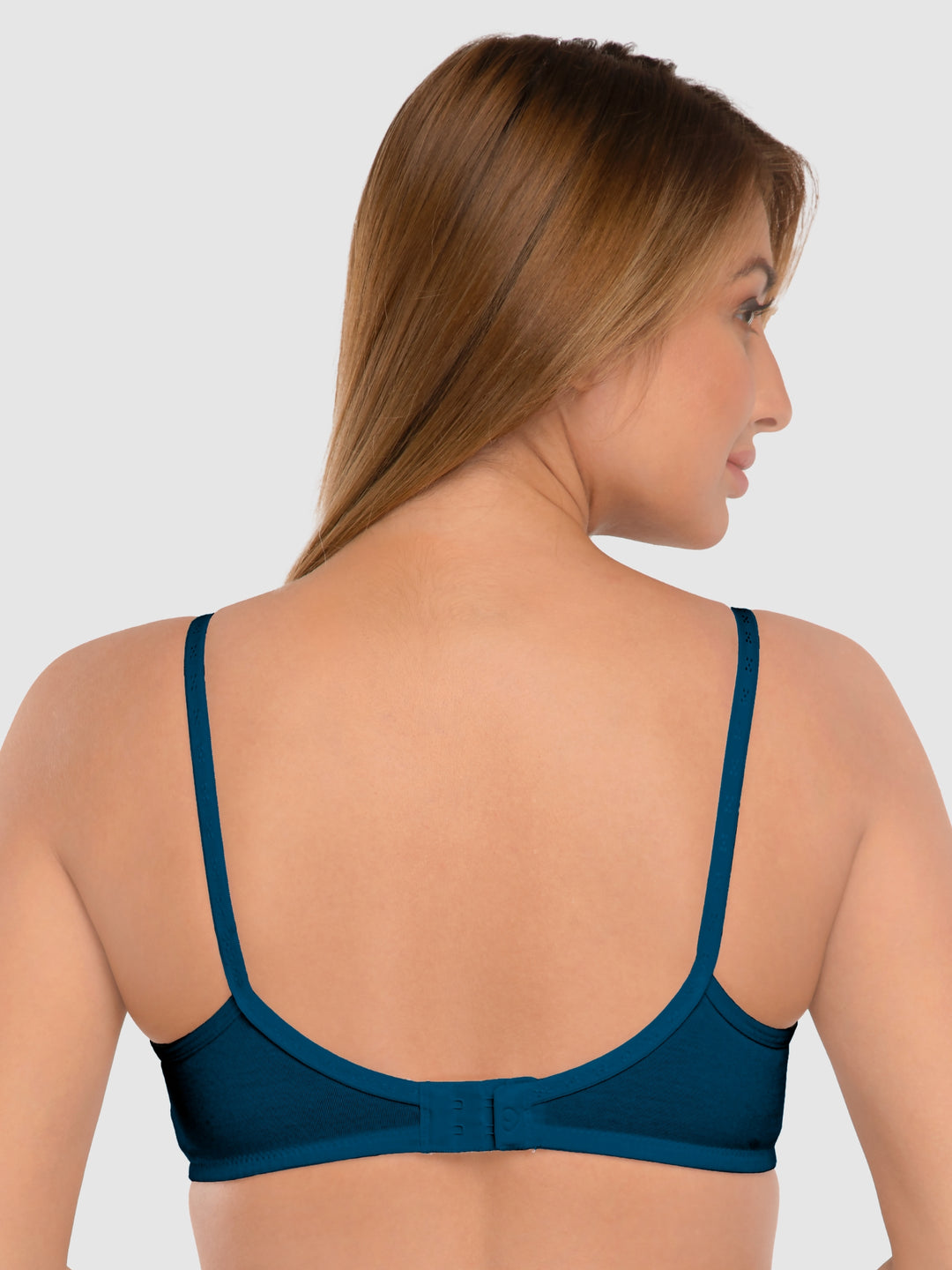 Daisy Dee E.Blue and White Non Padded Non-Wired Full Coverage T-Shirt Bra Pack of 2 - NDSZN-E.Blue/White