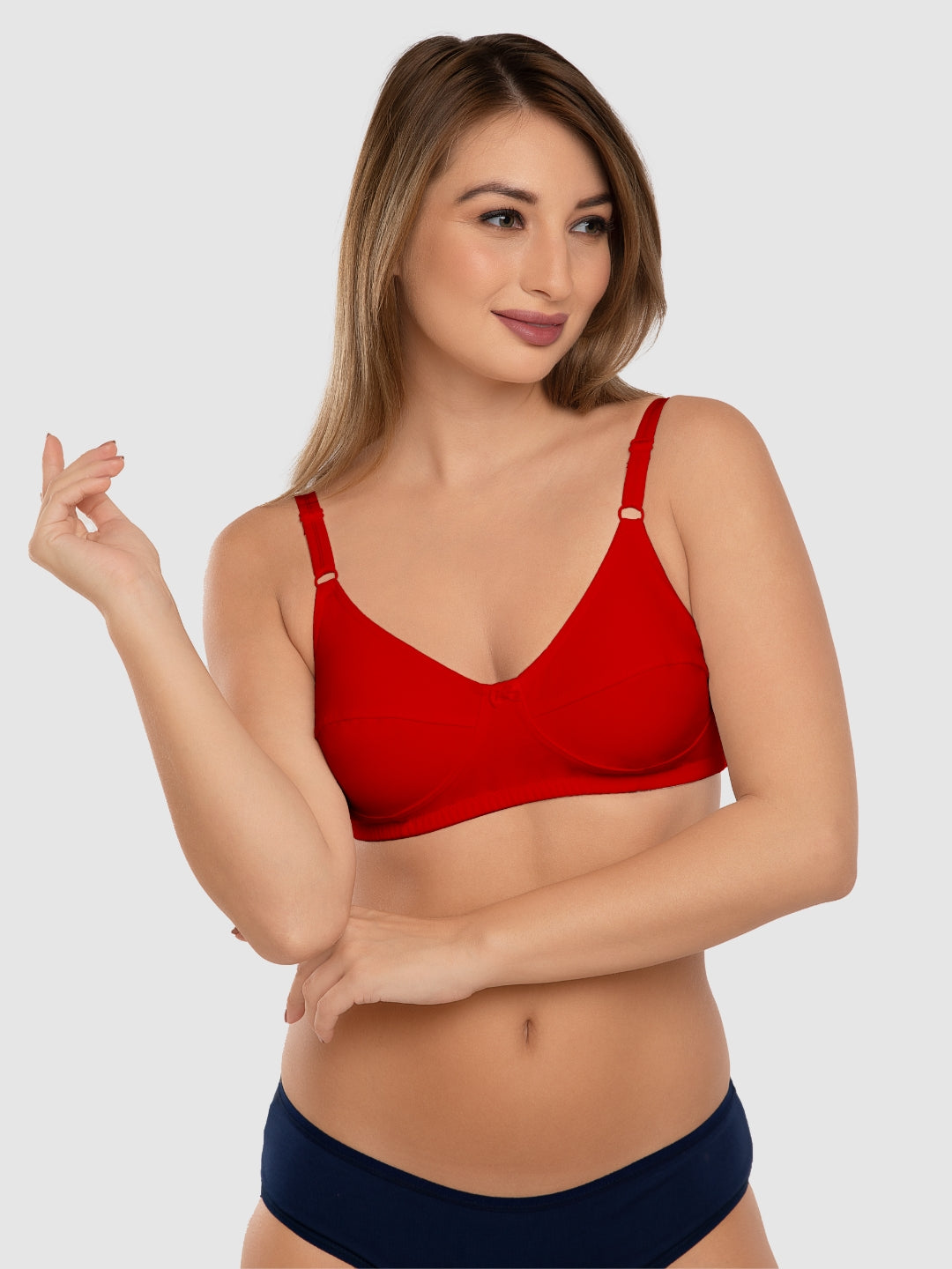 Daisy Dee Red and Carrot Non Padded Non-Wired Full Coverage Bra Pack of 2 - NSHTL-RED/CARROT