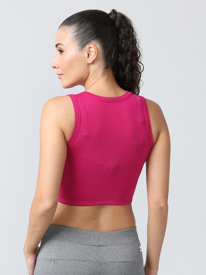 Women Fuchsia Solid Tops & T-Shirts - Stunner Tank -06 - FU