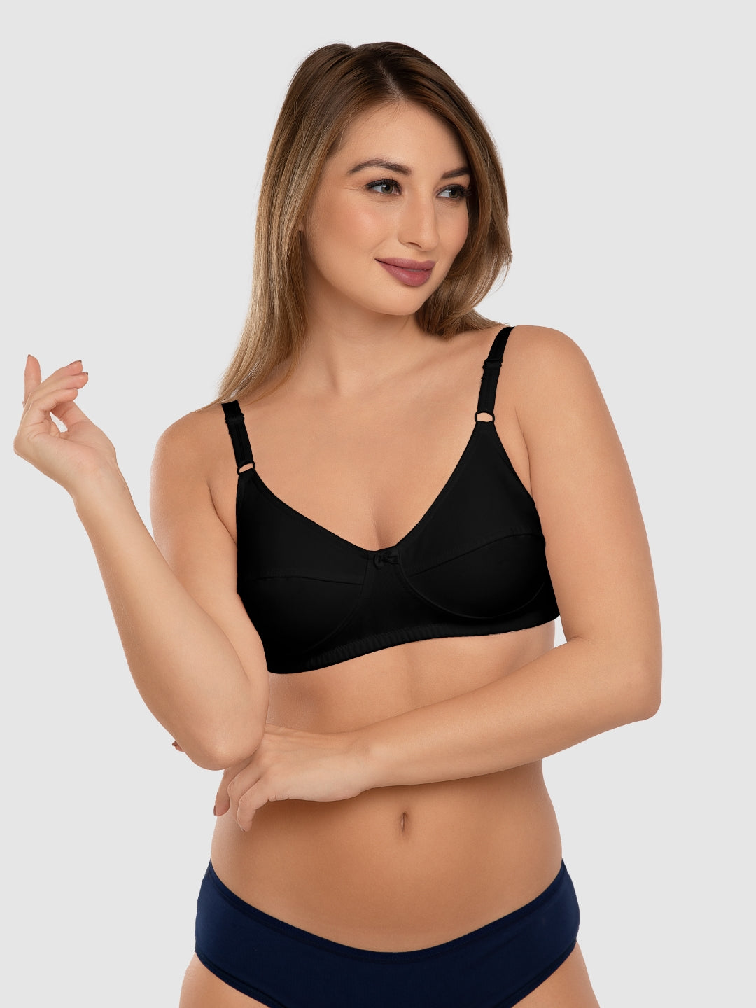 Daisy Dee Black and Skin Non Padded Non-Wired Full Coverage Bra Pack of 2 - NSHTL-BLACK/SKIN