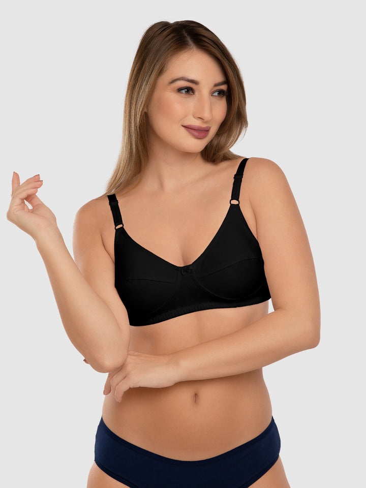 Daisy Dee Black and Skin Non Padded Non-Wired Full Coverage Bra Pack of 2 - NSHTL-BLACK/SKIN