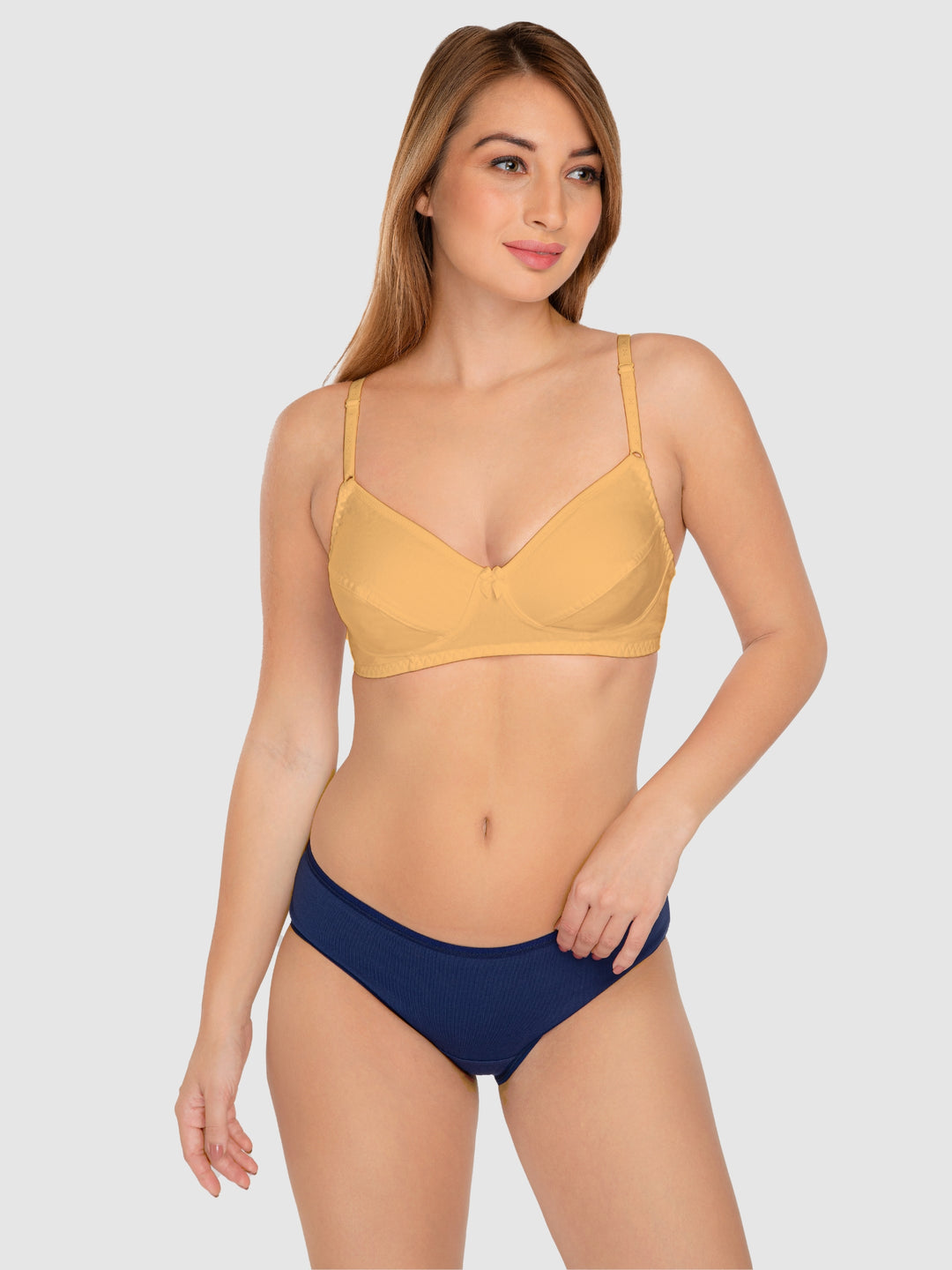 Daisy Dee White and Skin Non Padded Wirefree Full Coverage T-Shirt Bra Pack of 2 - NCLBR-WHITE/SKIN