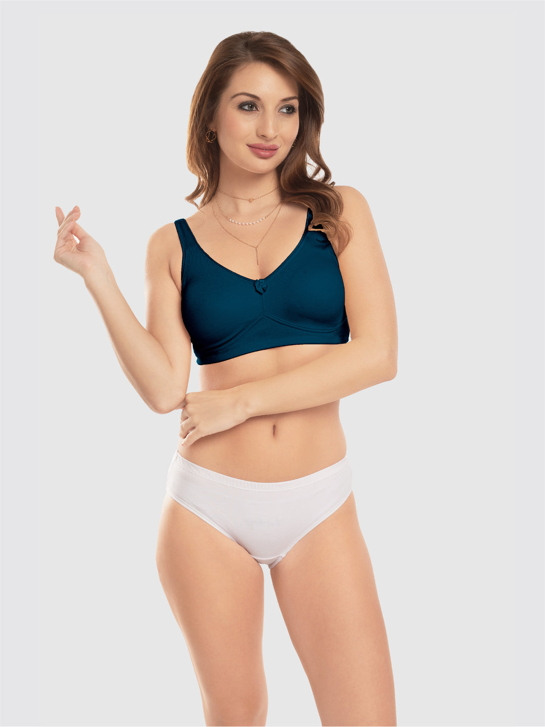 Daisy Dee Dusty Rose and E. Blue Non Padded Non-Wired Full Coverage T-Shirt Bra Pack of 2 - NDLGHT-D.Rose/E.Blue