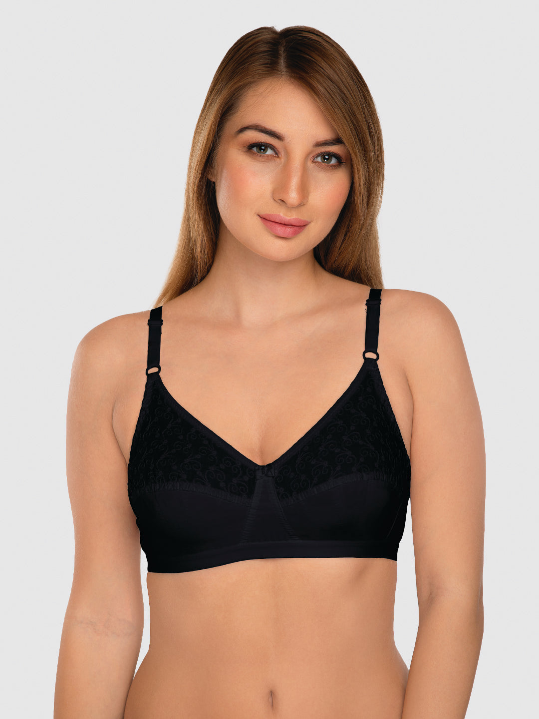 Daisy Dee Black Non Padded Non Wired Full Coverage Bra NILIGNCE-Black