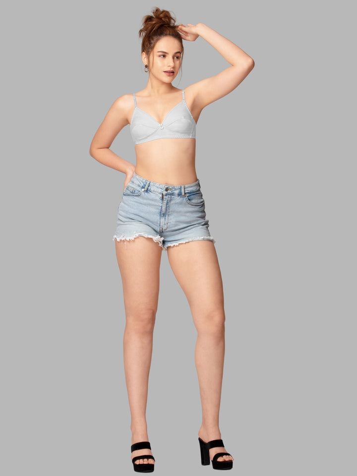 Daisy Dee White and Black Non Padded Non-Wired Full Coverage T-Shirt Bra Pack of 2 - NARTHE-WHITE/BLACK